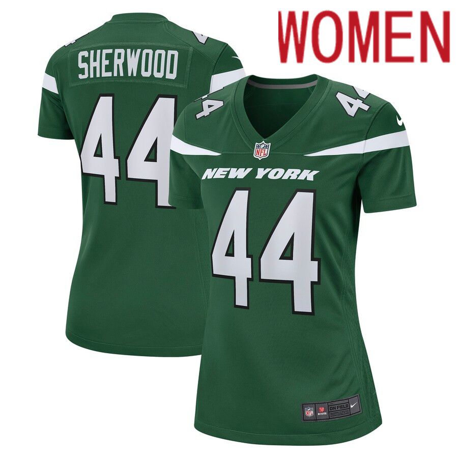 Women New York Jets 44 Jamien Sherwood Nike Gotham Green Game NFL Jersey